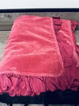 Bella Notte Linens Velvet Throw Blanket With Silk Ruffle 58X60. Fixed Price $375.00.