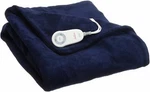 Sunbeam Fleece Heated Throw Navy Blue Electric Blanket Warm Soft. Fixed Price $56.99.