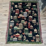 Vtg 1990 Northwest Company Christmas Candles Tapestry Throw Blanket 59X42" Usa. Fixed Price $20.00.