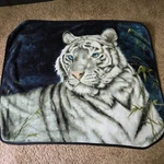Wild Frontier 48X60 Plush Throw Blanket White Tiger Super Soft Fuzzy Animal. Fixed Price $14.95.