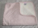 Rising Star Rose Blush Pink Acrylic Cable Knit Cream Sherpa Baby Girl Blanket. Fixed Price $39.99.