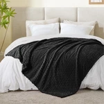 Bedelite Fleece Blanket 3D Jacquard Decorative QUEEN(90"X90"), BLACK-1. Fixed Price $38.48.
