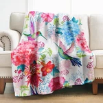 Levens Hummingbird Flower Blanket Gifts For Women Girls Mom 50"X60", Colorful.... Fixed Price $30.34.