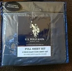 Us Polo Assn 6-PIECE Microfiber Solid Sheet Set Dark Gray Granite Full Size New. Fixed Price $30.00.