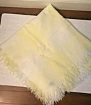 Vintage Baby Blanket Yellow & White Acrylic 39" X Blue Bird Knitwear Japan. Fixed Price $14.99.