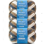 4 * 3.5OZ Soft Velvet Yarn Chenille For Crocheting And Knitting Lig. Fixed Price $29.02.