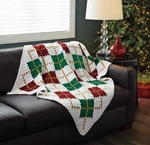 Mary Maxim Sparkling Argyle Throw. Fixed Price $59.99.