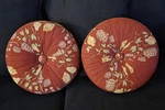 Vintage 50'S/60'S Round Floral Pillow Toss/throw Pleated Very Nice. Fixed Price $45.00.