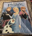 Disney Frozen Anna & Elsa Olaf Tapestry Throw Blanket Fringe 49X60 Northwest Co. Fixed Price $10.00.