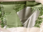 $350 New Yves Delorme Alpaca Wool Throw Blanket Souffle Green Back Silver Gray. Fixed Price $295.00.