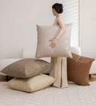 Gegelica 4-PACK Oversized Faux Leather Throw Pillow Covers 24X24. Fixed Price $104.27.