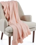 Whim By Martha Stewart Collection 50 X 60 Ruffle Throw-pink T410928. Fixed Price $38.95.