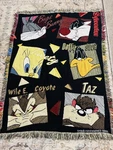 Vintage Warner Bros 48 X60 Throw Blanket Looney Tunes 1999 Bugs Tweety Taz Wile. Fixed Price $29.99.