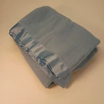 Vintage Sky Blue Satin Trim Blanket Waffle Weave Unbranded 88" X 76" Acrylic. Fixed Price $29.00.