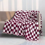 Throw Blankets Flannel With Checkerboard Grid Pattern Soft. Fixed Price $21.95.