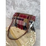 Pendleton Wool Plaid Fringed Picnic Blanket Leather Carrier Vintage Strap. Fixed Price $99.99.
