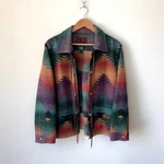 Vintage Ralph Lauren Southwestern Wool Blanket Jacket Size Concho Fringe Usa. Fixed Price $295.00.