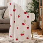 Cherry Pattern Printed Throw Blanket Cute Cozy Home Accent. Fixed Price $80.00.