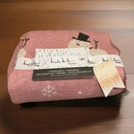 Nicole Miller Home Oversized Throw Blanket Pink Snowmen Holiday 50 X 70". Fixed Price $39.99.