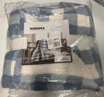 Sonoma Sherpa Throw 50" X 60" Blue & White *sealed* (71SNUWSTH). Fixed Price $32.99.