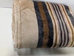 Threshold Microplush Blanket Full/queen Khaki Border Striped Super-soft Cozy. Fixed Price $11.87.