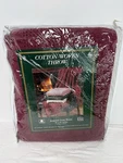 New Jacquard Cotton Loom Woven Throw Blanket Burgundy Solid Color Usa Vintage. Fixed Price $18.78.