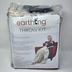 Earthing Throw Kit Grounding Blanket Beige 44"X68" With Silver Cord Clint Ober. Fixed Price $79.99.