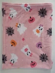 Walmart Pink Halloween Blanket Baby Girl Ghosts Spiderwebs Pumpkins 30X36". Fixed Price $39.99.