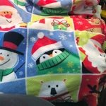 Holiday Time Christmas Fleece Throw Blanket 48"X58" Festive Snowmen & Santa Des. Fixed Price $13.99.