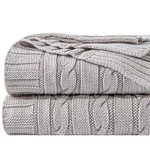 Ntbay 100% Pure Cotton Cable Throw Blanket, Super Soft Warm 51X67 Knitted. Fixed Price $64.35.