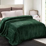 Whale Flotilla Flannel Fleece Size Bed KING(90X104 Inch), Emerald Green. Fixed Price $30.99.