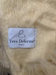 Yves Delorme Paris 100% Mohair Woven Fringe Blanket Size 220X 240 Cream Yellow. Fixed Price $225.00.
