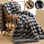 Luxury Faux Rabbit Fur Fleece Blanket Cozy Throw For Couch Bed Warm Home Decor. Fixed Price $35.99.