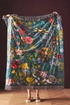 New Anthropologie Nathalie Lete Turquoise Velvet Floral Throw Blanket 50"X60. Fixed Price $229.99.