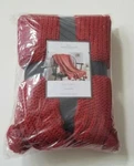Oeko-tex Chunky Knit Throw Blanket With Pom-poms Burgundy/red 50"X 60". Fixed Price $24.99.