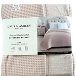 Laura Ashley King Blanket Pink Waffle Knit Chenille Plush Reversible 110X90 New. Fixed Price $69.99.