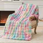 Emme Faux Fur Blanket Queen Size Rainbow - Big Bubble Rabbit Cozy For. Fixed Price $92.63.
