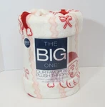 Santa Face Stripes The Big One Throw Super Soft Oversized Vintage Christmas. Fixed Price $17.99.