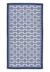 Hudson Park Collection Greek Key Knit Throw 50" X 70" White / Navy. Fixed Price $45.99.