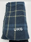 Slowtide Fleece Blanket Ukg Logo Blue Tartan 50 X66 New! Lightweight Soft. Fixed Price $24.99.