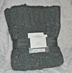 Threshold Dark Grey Gray Glitter Cable Knit Throw Blanket 50" X 60" New. Fixed Price $19.99.