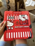 Hello Kitty Silky Soft Throw Blanket 40" X 50" And Cuddly Red Black. Fixed Price $18.00.