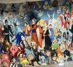 Anime Collage Blanket Dragon Ball Fairy Tale Attack Titan 30 X40. Fixed Price $9.99.