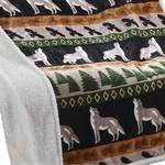 Virah Bella Wolf & Hawk Flannel Luxury Microplush Sherpa Throw Blanket 50"X60". Fixed Price $39.88.