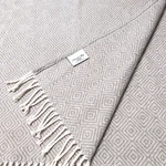 Peacock Alley Hotel Luxury Throw Blanket Portugal Taupe Diamond Weave 50X70 Snag. Fixed Price $39.98.