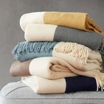 Ink+ivy Color Block Faux Cashmere Throw With Tassels For Couch Sofa 50IN 60IN. Fixed Price $54.59.