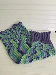 Motyl Mermaid Hand Knitted Multi-color Papoose Wrap Tail 38X16 Blanket Beachy. Fixed Price $5.00.