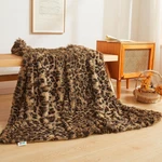 Luxury Faux Fur Leopard Print Throw, Soft 50X60 Cheetah Fluffy Blanket, Sh. Fixed Price $36.56.