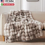 Coova Faux Fur Throw Blanket 50X60 Cozy Plush Rabbit Sofa Brown From Usa. Fixed Price $65.88.