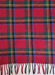 Ralph Lauren Burgundy Red Tartan Plaid Wool Fringed Throw Blanket 71" X 53". Fixed Price $52.00.